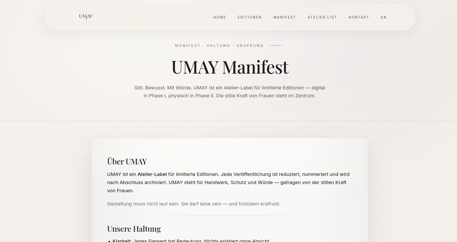 UMAY Studio Detailansicht